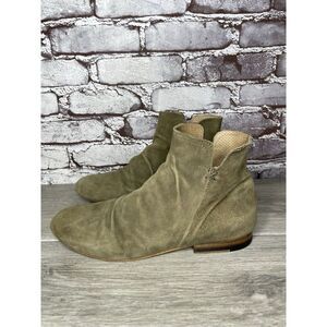 Fiorentini + Baker Goodyear Taupe Suede Side Zip Ankle Boots Women Sz 38.5EU/8M